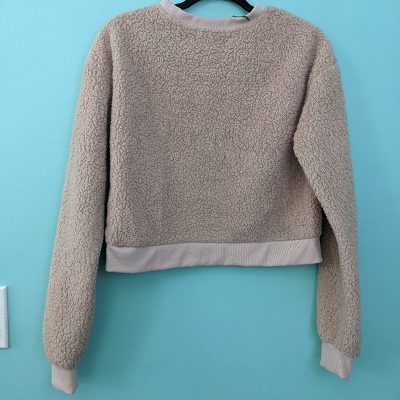 Mandee Long Sleeve Ready Bear Fleece Sweater Large Pink - Picture 5 of 5